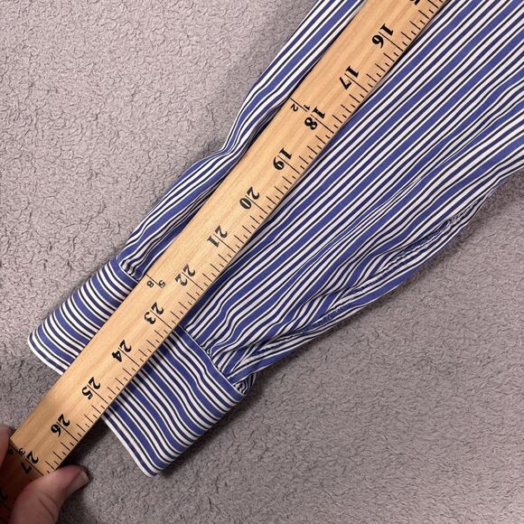 Ralph Lauren Purple Label Dress Shirt Men’s Size 17 Blue White Stripes Italy - Picture 9 of 16